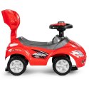Autko jeździk, chodzik, pchacz 3w1 deluxe klakson - czerwone