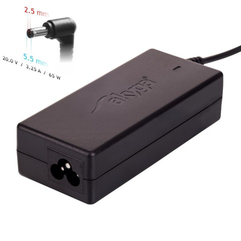 Zasilacz sieciowy Akyga AK-ND-17 do notebooka Compaq, Fujitsu, HP, Toshiba (20 V; 3,25 A; 65W; 5.5 mm x 2.5 mm) Zasilacz sieciowy Akyga AK-ND-17 do notebooka Compaq, Fujitsu, HP, Toshiba (20 V; 3,25 A; 65W; 5.5 mm x 2.5 mm)
