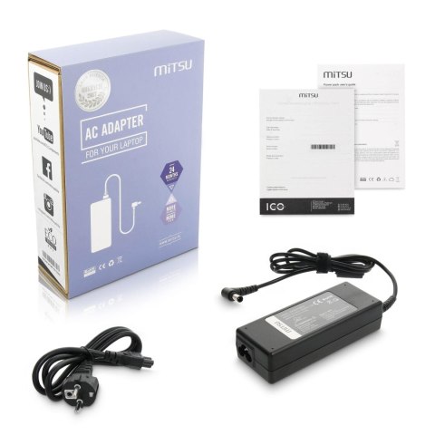 Zasilacz sieciowy Mitsu 19.5V 3.9A (6.5x4.4 pin) do notebooka Sony Zasilacz sieciowy Mitsu 19.5V 3.9A (6.5x4.4 pin) do notebooka Sony