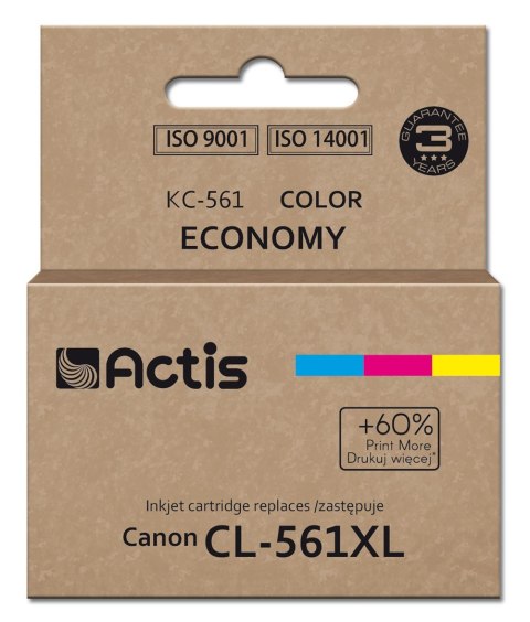 Actis KC-561 Tusz (zamiennik Canon CL-561XL; Supreme; 18 ml; błękitny, purpurowy, żółty). Drukuje więcej o 60% względem OEM. Actis KC-561 Tusz (zamiennik Canon CL-561XL; Supreme; 18 ml; błękitny, purpurowy, żółty). Drukuje więcej o 60% względem OEM.
