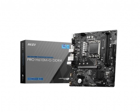 Płyta MSI PRO H610M-G DDR4/H610/DDR4/SATA3/M.2/USB3.0/PCIe4.0/s.1700/mATX Płyta MSI PRO H610M-G DDR4/H610/DDR4/SATA3/M.2/USB3.0/PCIe4.0/s.1700/mATX