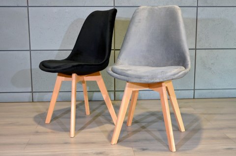 Krzesło skandynawskie MONZA GRANDE GREY VELVET II GATUNEK Krzesło skandynawskie MONZA GRANDE GREY VELVET II GATUNEK