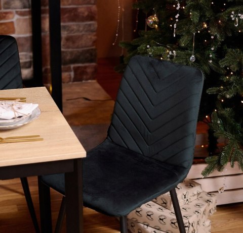 Krzesło tapicerowane TRIO VELVET BLACK II GATUNEK Krzesło tapicerowane TRIO VELVET BLACK II GATUNEK