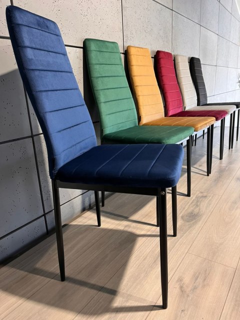 Krzesło tapicerowane VALVA LINE VELVET BLUE OUTLET Krzesło tapicerowane VALVA LINE VELVET BLUE OUTLET