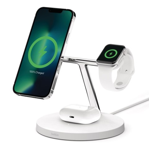 Ładowarka bezprzewodowa Belkin BoostCharge Pro 3-in-1 Wireless Charger with Official MagSafe Charging iPhone/Apple Watch/AirPods Ładowarka bezprzewodowa Belkin BoostCharge Pro 3-in-1 Wireless Charger with Official MagSafe Charging iPhone/Apple Watch/AirPods