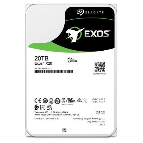 Dysk serwerowy HDD Seagate Exos X20 (20 TB; 3.5"; SATA) Dysk serwerowy HDD Seagate Exos X20 (20 TB; 3.5"; SATA)