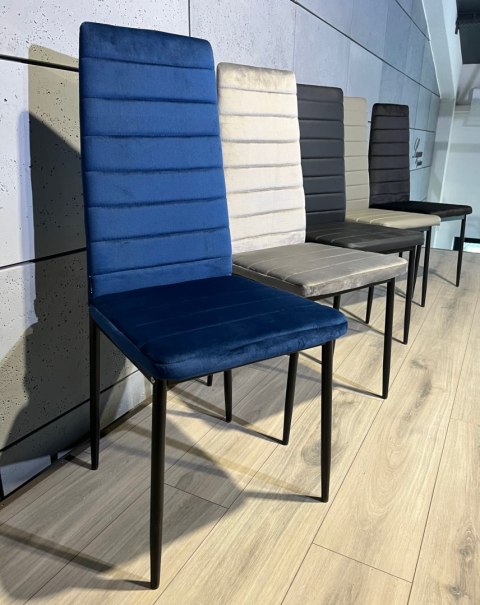 Krzesła tapicerowane zestaw 4 VALVA LINE VELVET BLUE Krzesła tapicerowane zestaw 4 VALVA LINE VELVET BLUE