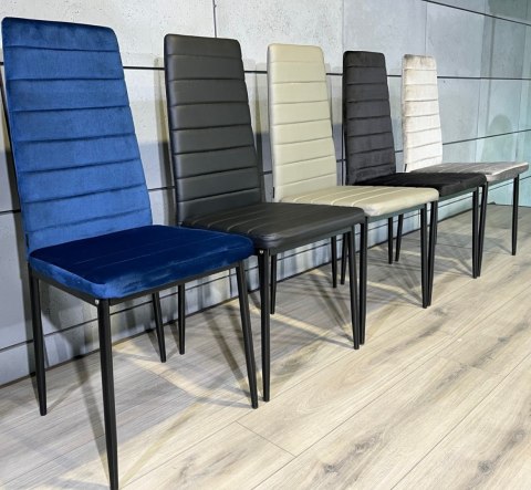Krzesła tapicerowane zestaw 4 VALVA LINE VELVET BLUE Krzesła tapicerowane zestaw 4 VALVA LINE VELVET BLUE