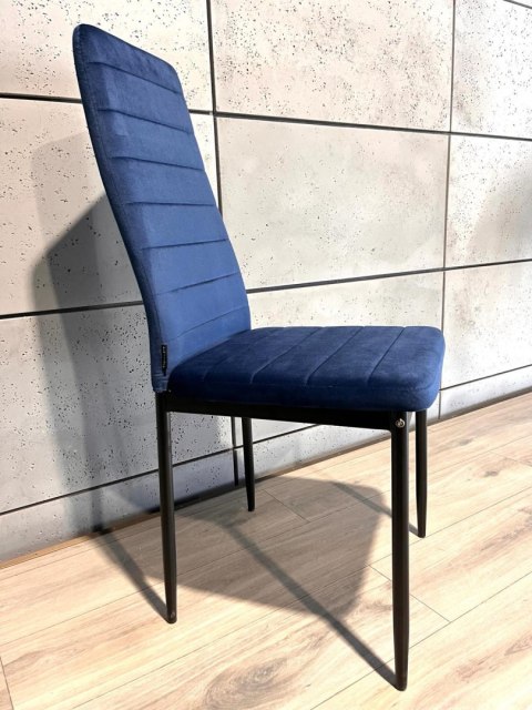 Krzesła tapicerowane zestaw 4 VALVA LINE VELVET BLUE Krzesła tapicerowane zestaw 4 VALVA LINE VELVET BLUE