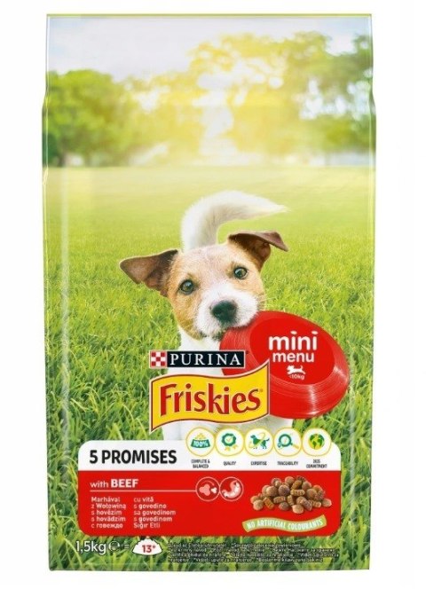 FRISKIES Mini Menu Wołowina z warzywami - sucha karma dla psa - 1,5 kg FRISKIES Mini Menu Wołowina z warzywami - sucha karma dla psa - 1,5 kg