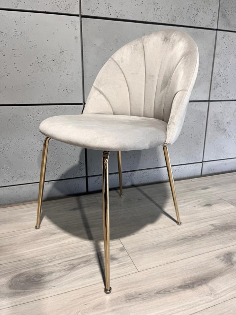 Krzesło tapicerowane CAMILA GREY VELVET GOLD Krzesło tapicerowane CAMILA GREY VELVET GOLD