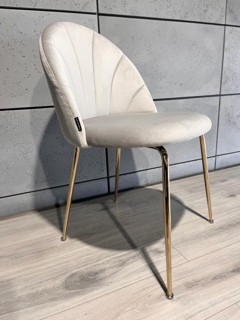 Krzesło tapicerowane CAMILA GREY VELVET GOLD Krzesło tapicerowane CAMILA GREY VELVET GOLD