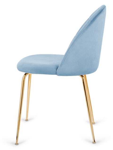 Krzesło tapicerowane CAMILA LIGHT BLUE VELVET GOLD Krzesło tapicerowane CAMILA LIGHT BLUE VELVET GOLD
