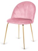 Krzesło tapicerowane CAMILA PINK VELVET GOLD
