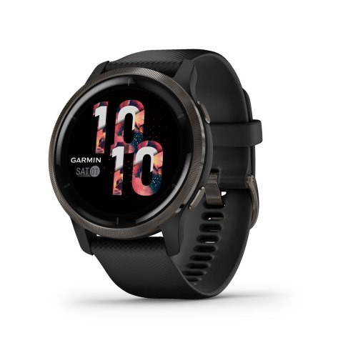 Zegarek Garmin Venu 2 (45 mm) Slate Stainless Steel Bezel / Black Case / Silicone Band Zegarek Garmin Venu 2 (45 mm) Slate Stainless Steel Bezel / Black Case / Silicone Band