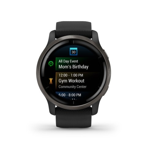 Zegarek Garmin Venu 2 (45 mm) Slate Stainless Steel Bezel / Black Case / Silicone Band Zegarek Garmin Venu 2 (45 mm) Slate Stainless Steel Bezel / Black Case / Silicone Band