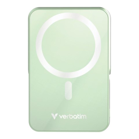 Powerbank Verbatim Charge 'n' Go Magnetic Wireless with Stand 10000mAh USB-C PD 3.0 Green Powerbank Verbatim Charge 'n' Go Magnetic Wireless with Stand 10000mAh USB-C PD 3.0 Green