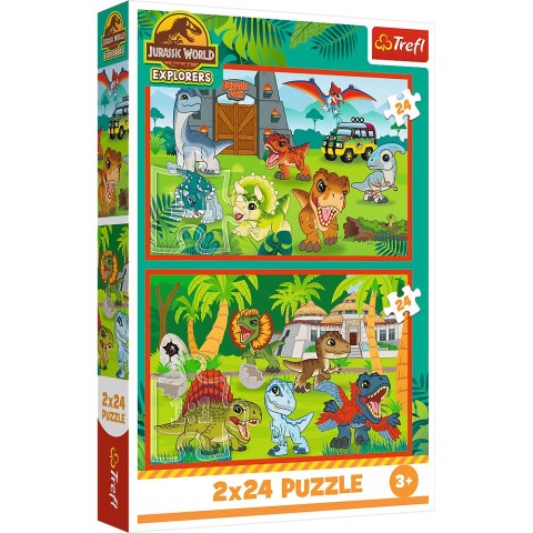 Puzzle - 2x24 - Małe dinozaury - Universal Jurassic World Trefl 34437 Puzzle - 2x24 - Małe dinozaury - Universal Jurassic World Trefl 34437