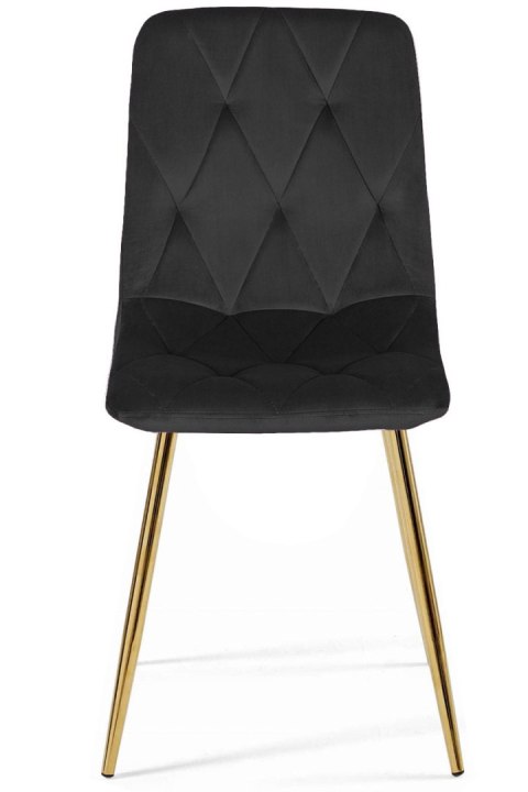 Krzesło tapicerowane BORGO VELVET BLACK GOLD II GATUNEK Krzesło tapicerowane BORGO VELVET BLACK GOLD II GATUNEK