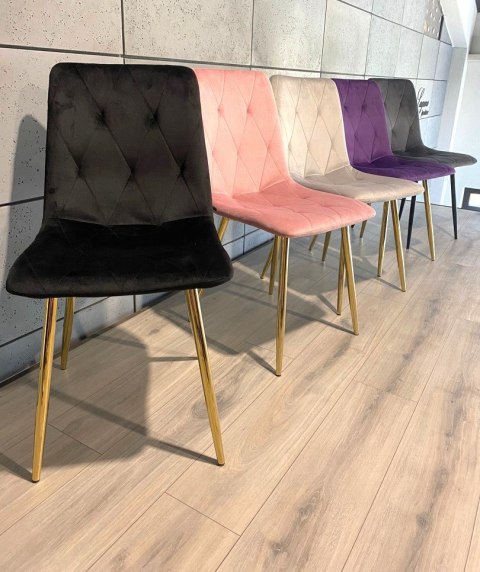 Krzesło tapicerowane BORGO VELVET BLACK GOLD II GATUNEK Krzesło tapicerowane BORGO VELVET BLACK GOLD II GATUNEK