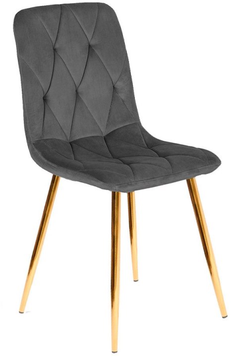 Krzesło tapicerowane BORGO VELVET DARK GREY GOLD II GATUNEK Krzesło tapicerowane BORGO VELVET DARK GREY GOLD II GATUNEK