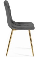 Krzesło tapicerowane BORGO VELVET DARK GREY GOLD II GATUNEK