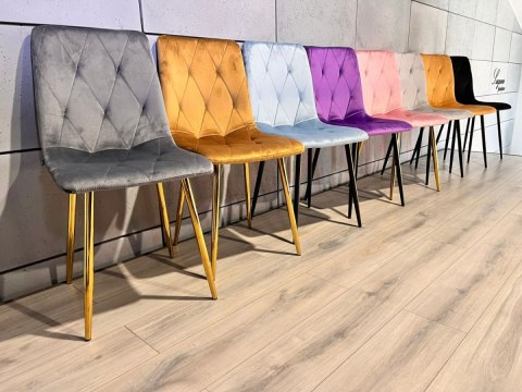 Krzesło tapicerowane BORGO VELVET DARK GREY GOLD II GATUNEK Krzesło tapicerowane BORGO VELVET DARK GREY GOLD II GATUNEK
