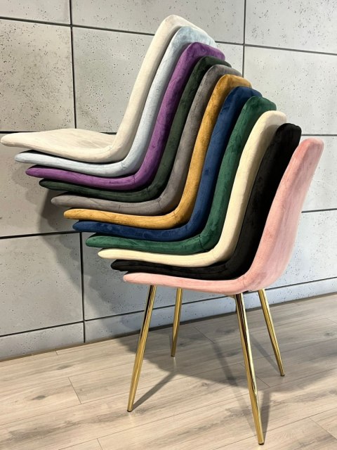 Krzesło tapicerowane BORGO VELVET DARK GREY GOLD II GATUNEK Krzesło tapicerowane BORGO VELVET DARK GREY GOLD II GATUNEK