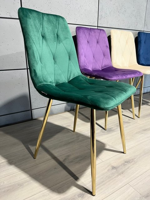 Krzesło tapicerowane BORGO VELVET GREEN GOLD II GATUNEK Krzesło tapicerowane BORGO VELVET GREEN GOLD II GATUNEK