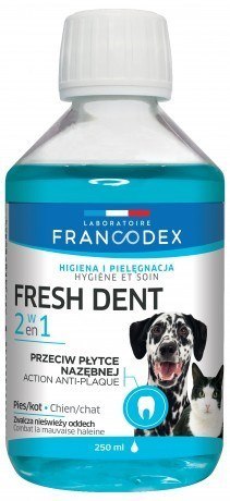 FRANCODEX Fresh dent - płyn do higieny jamy ustnej dla psów i kotów 250 ml FRANCODEX Fresh dent - płyn do higieny jamy ustnej dla psów i kotów 250 ml