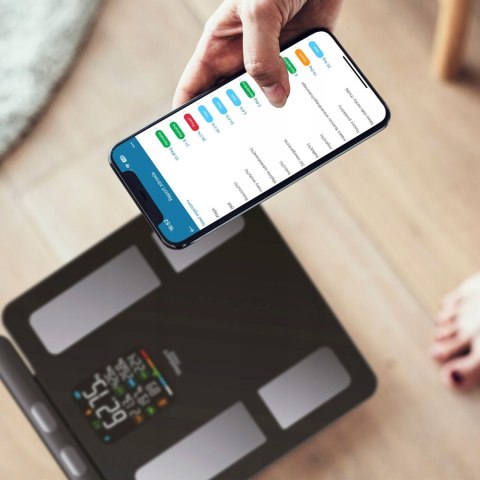 Waga łazienkowa analityczna 15 parametrów Apple Health Google Fit SCALA WEBBER Waga łazienkowa analityczna 15 parametrów Apple Health Google Fit SCALA WEBBER