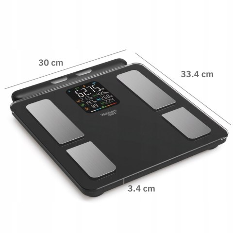 Waga łazienkowa analityczna 15 parametrów Apple Health Google Fit SCALA WEBBER Waga łazienkowa analityczna 15 parametrów Apple Health Google Fit SCALA WEBBER