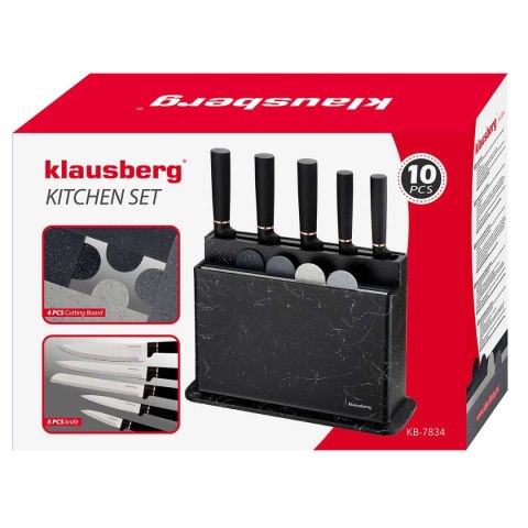 ZESTAW NOŻY I DESEK KUCHENNYCH W STOJAKU KLAUSBERG KB-7834 ZESTAW NOŻY I DESEK KUCHENNYCH W STOJAKU KLAUSBERG KB-7834