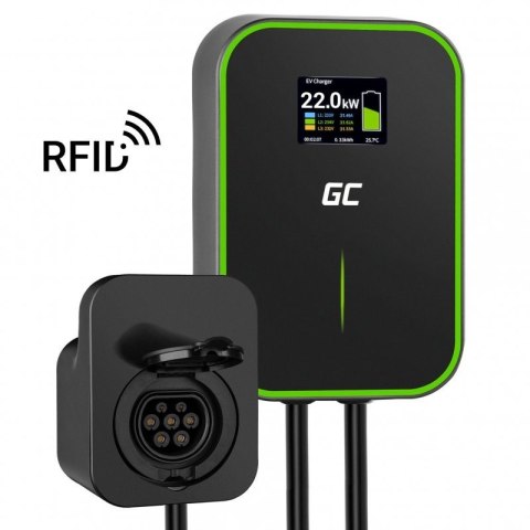 Ładowarka Green Cell Wallbox EV PowerBox 22kW z gniazdem i RFID Ładowarka Green Cell Wallbox EV PowerBox 22kW z gniazdem i RFID