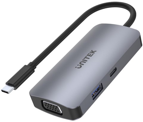 Unitek D1051A Hub USB-C 1xUSB 3.1 Gen1 VGA 2xHDMI PD MST Unitek D1051A Hub USB-C 1xUSB 3.1 Gen1 VGA 2xHDMI PD MST