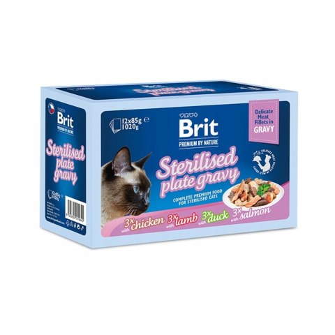 Brit Premium dla kotów sterylizowanych saszetki w sosie mix smaków 12x85 Brit Premium dla kotów sterylizowanych saszetki w sosie mix smaków 12x85