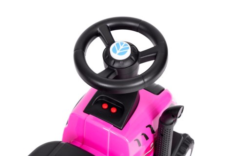 Jeździk traktor New Holland z przyczepką interaktywna kierownica dźwięki dla dzieci różowy Jeździk traktor New Holland z przyczepką interaktywna kierownica dźwięki dla dzieci różowy