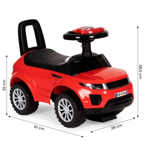 Jeździk dla dzieci autko odpychacz auto dźwięki czerwony Jeździk dla dzieci autko odpychacz auto dźwięki czerwony