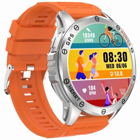 Smartwatch Męski GRAVITY GPS GT24-4 Czarny Pasek Silikonowy + Pomarańczowy Pasek Silikonowy Smartwatch Męski GRAVITY GPS GT24-4 Czarny Pasek Silikonowy + Pomarańczowy Pasek Silikonowy