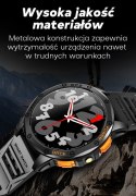 Smartwatch Męski GRAVITY GPS GT24-4 Czarny Pasek Silikonowy + Pomarańczowy Pasek Silikonowy