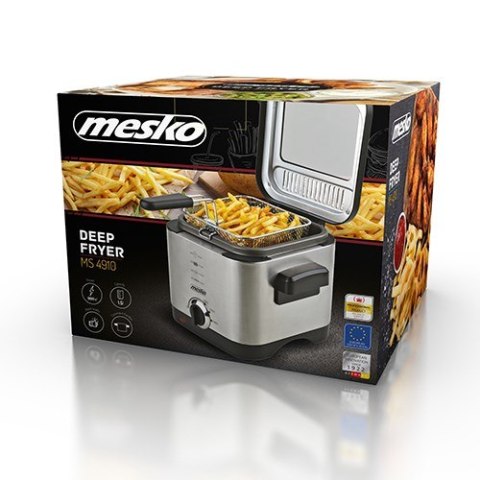 Frytownica MESKO MS 4910 (1,5 l; 0,5 kg; 900W; kolor srebrny) Frytownica MESKO MS 4910 (1,5 l; 0,5 kg; 900W; kolor srebrny)