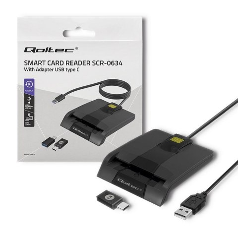 QOLTEC CZYTNIK CHIPOWYCH KART ID INTELIGENTNY | SCR-0634 | USB TYP C QOLTEC CZYTNIK CHIPOWYCH KART ID INTELIGENTNY | SCR-0634 | USB TYP C