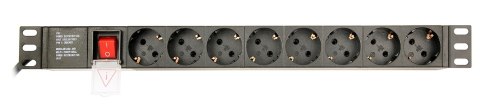GEMBIRD LISTWA ZASILAJĄCA RACK 19" PDU EG-PDU-014 1U, 16A, 8X SCHUKO, KABEL 3M GEMBIRD LISTWA ZASILAJĄCA RACK 19" PDU EG-PDU-014 1U, 16A, 8X SCHUKO, KABEL 3M