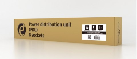 GEMBIRD LISTWA ZASILAJĄCA RACK 19" PDU EG-PDU-014 1U, 16A, 8X SCHUKO, KABEL 3M GEMBIRD LISTWA ZASILAJĄCA RACK 19" PDU EG-PDU-014 1U, 16A, 8X SCHUKO, KABEL 3M