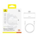 Powerbank Baseus Compact IP 5000mAh 20W USB-C/Lightning (biały)