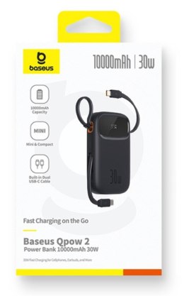Powerbank Baseus Qpow 2 10000mAh 30W 2xUSB-C (czarny)