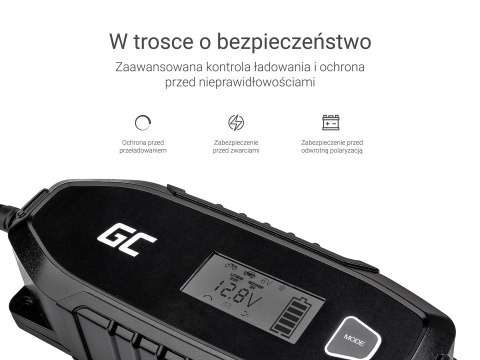 GREEN CELL ŁADOWARKA INTELIGENTNA PROSTOWNIK DO AGM/LIFEPO4/OŁOWIOWE ACAGM07 6-12V 4A GREEN CELL ŁADOWARKA INTELIGENTNA PROSTOWNIK DO AGM/LIFEPO4/OŁOWIOWE ACAGM07 6-12V 4A