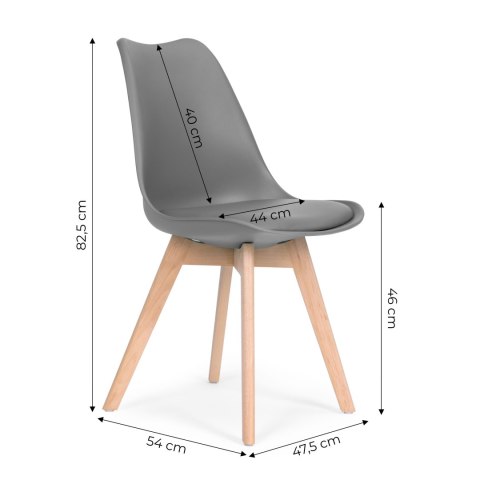 Zestaw 4 krzeseł krzesło do salonu jadalni z poduszką Szare ModernHome Zestaw 4 krzeseł krzesło do salonu jadalni z poduszką Szare ModernHome