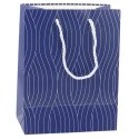 Torba Prezentowa Papierowa Srebrne Linie Faliste 23 x 18 x 10,5 cm