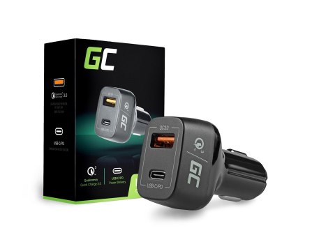 GREEN CELL ŁADOWARKA SAMOCHODOWA USB-C 30W PD + USB GREEN CELL ŁADOWARKA SAMOCHODOWA USB-C 30W PD + USB